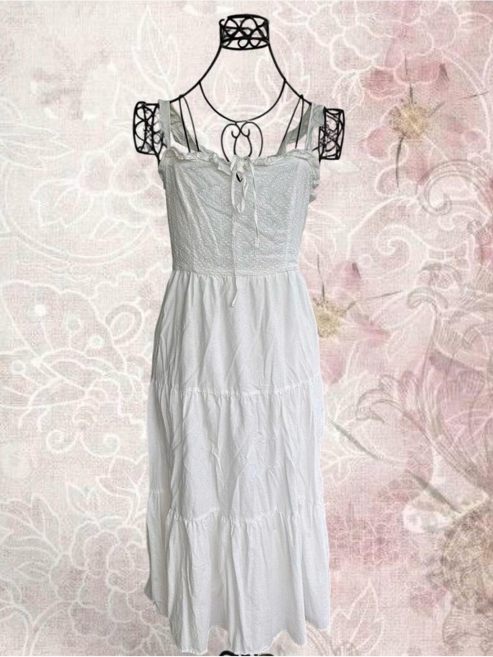Francesca's Collections White Tiered Maxi Sundress - Picture 1 of 2